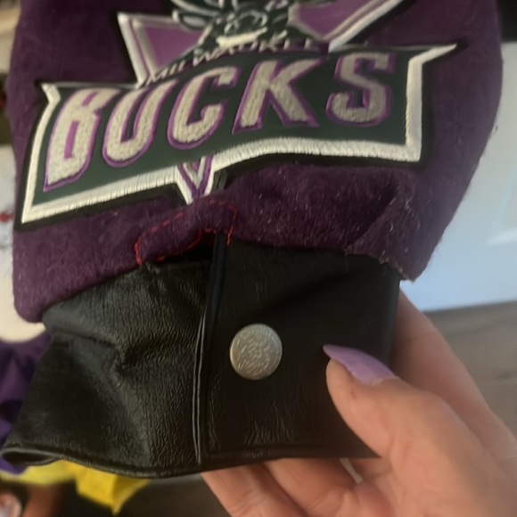 Rare!! W/Tags Men’s Jeff Hamilton Wool & Leather NBA Bomber Jacket. 3XL! Vintage - Picture 9 of 17